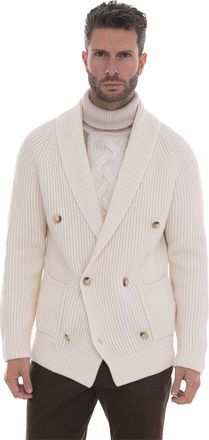 Gran Sasso Cardigan con collo sciallato Latte Gran Sasso Uomo