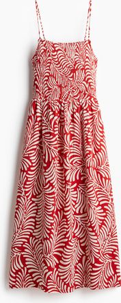 H&M Gesmoktes Tr&auml;gerkleid - Red