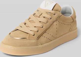 Guess Sneaker aus Leder-Mix mit Logo-Pr&auml;gung Modell Hell in Beige, Gr&ouml;&szlig;e 36