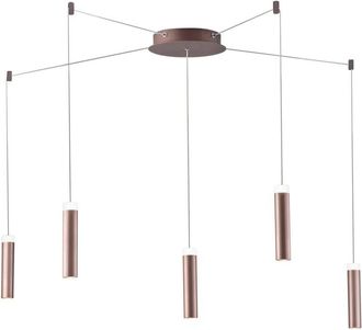 Fan Europe Fan Europe - Plafoniera led candle bronzo a cinque luci con cavi regolabili luce naturale