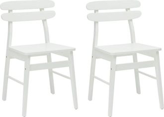 vidaXL Silla De Comedor 2 Pcs Madera De Caucho S&oacute;lido Vidaxl