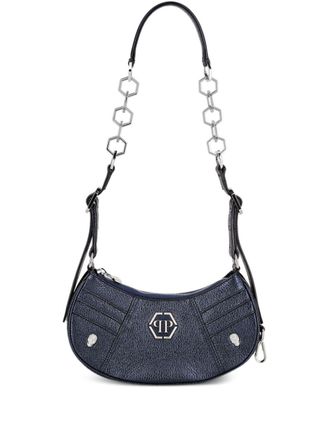 Philipp Plein mini leather shoulder bag - women - Polyamide/Polyurethane/Calf Leather/Polyester - OS - Blue
