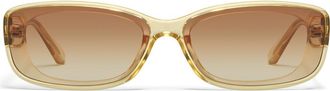 Quay Vibe Check 35mm Gradient Small Square Sunglasses in Daffodil/Sepia at Nordstrom