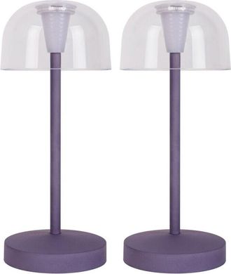Näve Naeve GOMBA Juego de 2 lámparas LED portátiles recargables y regulables para exterior, violeta 2300K, IP54, sensor táctil