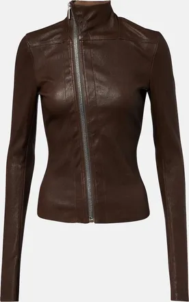 Rick Owens Gary leather and cotton-blend jacket