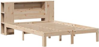 vidaXL Cama Con Estanter&iacute;a Sin Colch&oacute;n Madera Maciza De Pino 135x190cm Vidaxl