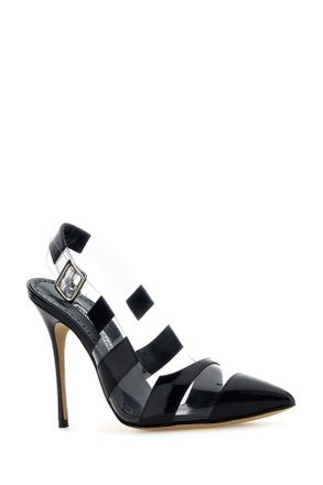 Manolo Blahnik Uxra2241625 Navylgry Calf Patent Fabric ( Pv) Scarpe Con Tacco High Heel Shoes