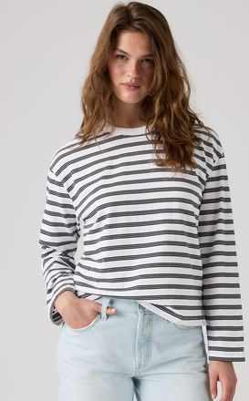 Levi's Vintage Long Sleeve Tee - Women - XS - White / Paloma Stripe Bright White