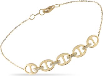Luxury Bazaar 14K Yellow Gold 0.10ct Diamond Bracelet PN16553