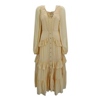Farm Rio FARM Rio, Maxi Dresses, female, Yellow, Size: S Boho Beauty Maxi Dress