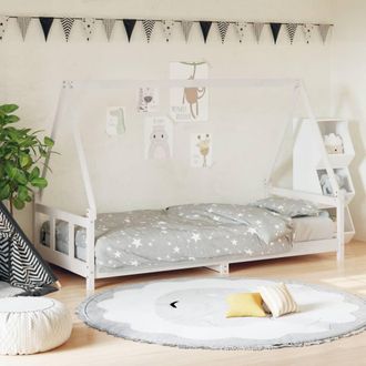 vidaXL Estructura De Cama Para Ni&ntilde;os Madera De Pino Blanco 90x200 Cm Vidaxl