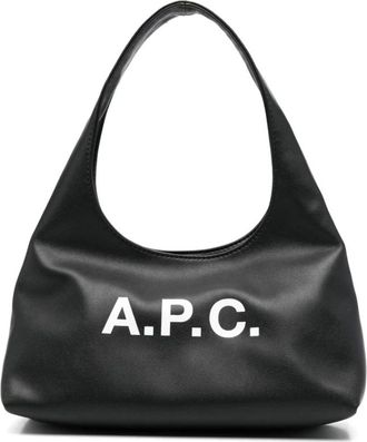 A.P.C. Zwarte Magnetische Schoudertas - Dames - Schoudertassen - Zwart - ONE Size - Tassen