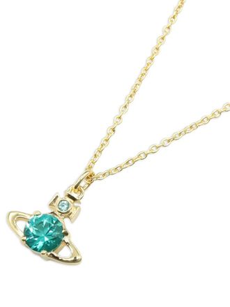 Vivienne Westwood 2020 Reina orb-pendant necklace - unisex - Gold Plated Brass/Cubic Zirconia - One Size