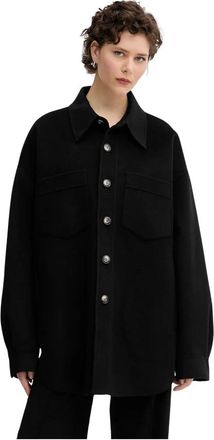 Nanushka Martin Overshirt - Dames - Zomerjassen - Zwart - L - Wol - Jassen