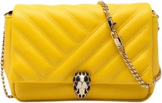 Bulgari Pre-owned Cross Body Bags, female, Yellow, Size: ONE SIZE Pre-owned Serpenti Cabochon