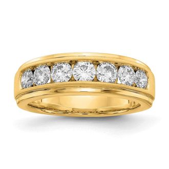 Diamond2Deal 10k Yellow Gold Lab Grown Diamond Wedding Band Ring 1.5Ct Clarity- VS Color- G-H