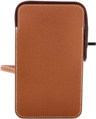 Herm&egrave;s Hac a Box Phone Case Epsom clutch bag - Bruin