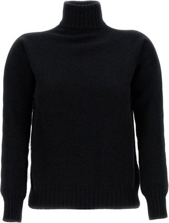 Drumohr Wool Knit Turtleneck Sweater With Ribbed Collar