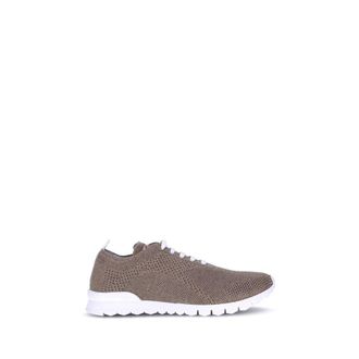 Kiton Brown Cotton Athletic Mens Sneakers