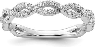 Diamond2Deal 14k White Gold Lab Grown Diamond Wedding Band Ring 0.4Ct Clarity- VS Color- G-H