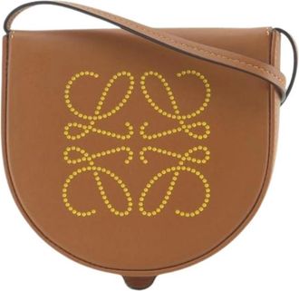Loewe Pre-owned Heel Pouch Mini Leather Shoulder Bag - Dames - Vintage Schoudertas - Bruin - ONE Size - Leer - Vintage