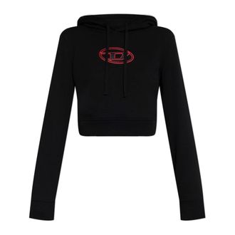 Diesel Sweatshirt F-Slimmy-Hood-Od - Dames - Hoodies - Zwart - 2XS - Katoen - Hoodies & sweatvesten