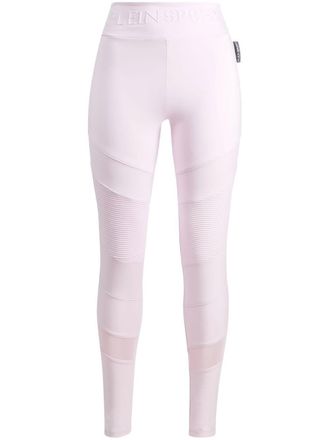 Plein Sport logo-waistband leggings - Purple