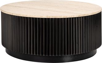 Richmond Interiors Design Couchtisch Hampton mit Travertin Tischplatte ø 90/ Höhe 38.5 cm