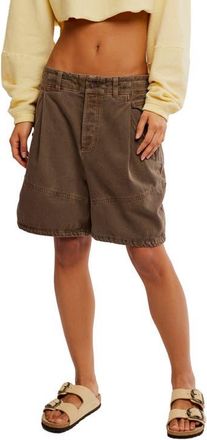 Free People Wild Rebel Barrel Shorts in Teak at Nordstrom, Size 10