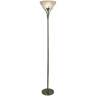 Searchlight Piantana Contemporaneo Linea Acciaio Ottone Vetro 1 Luce E27