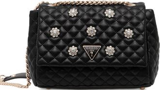 Guess Co quilted floral cross body bag - women - Polyurethane - OS - Black