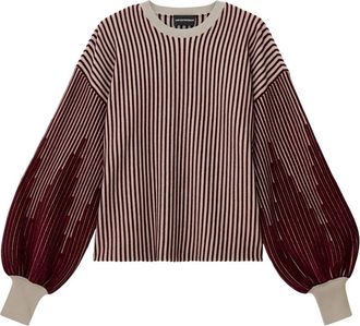 Emporio Armani Trui met gestreept reli&euml;f - Dames - Truien - Rood - Maat: M Viscose