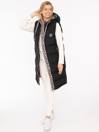 Zwillingsherz Steppweste ZWILLINGSHERZ Wild Hearts, Damen, Gr. XL, schwarz, Steppware, Obermaterial: 100% Polyester, Basic knielang, ohne Ausschnitt, Westen Steppwe