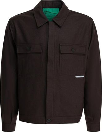 GR10K Wool Blend Overshirt Jacket - Heren - Zomerjassen - Bruin - XL - Wol - Jassen