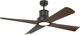 Netlighting Winche Large Ceiling Fan Black Wood IP44 Optional LED Light Sold Separately