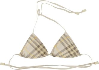 Burberry Check Bikini Top - Dames - Bikinis - Beige - XS - Nylon - Badmode
