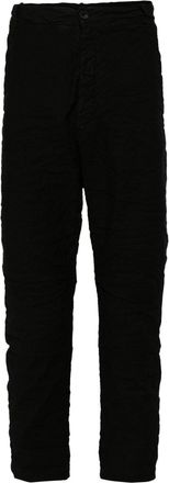 Poéme Bohémien crinkled slim-cut trousers - men - Cotton/Metallized Polyester/Linen/Flax/Cotton/Elastane - 50 - Black