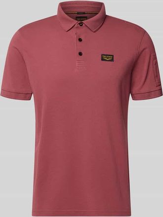 PME Legend Slim Fit Poloshirt mit Logo-Patch in Rostrot, Gr&ouml;&szlig;e XXXL