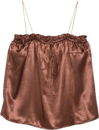 The Nina Studio Ruffled-trim Spaghetti-strap Top