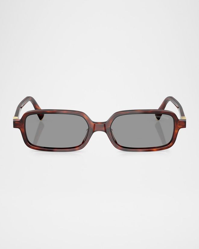 Logo Acetate Rectangle Sunglasses