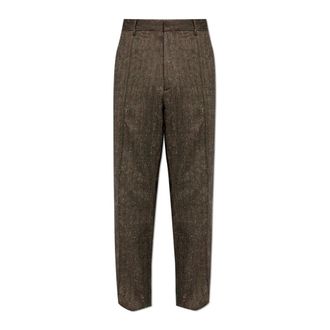 Dsquared2 Suit Trousers, male, Brown, Size: 2XL Herringbone Pattern Trousers