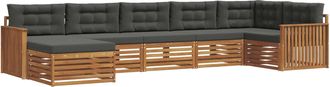 vidaXL Conjunto De Sof&aacute;s De Exterior 7 Uds. Natural Y Antracita Vidaxl