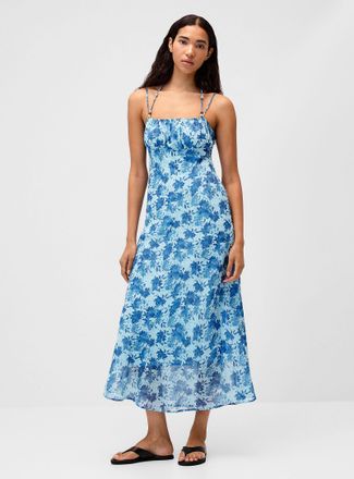Twik Womens Floral ruched-bust maxi dress