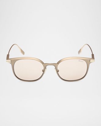 Ermenegildo Zegna Men & apos;s Round Metal Sunglasses