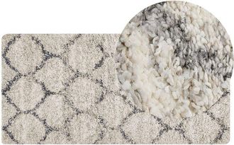 Beliani Beliani - Boho Area Rug Shaggy 80 x 150 cm Geometric Pattern Light Beige and Grey Yerevan