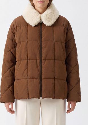 Ienki Ienki Shearling Arco Quilted Puffer Jacket with Fur Collar