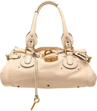 Chlo&eacute; Pre-owned Handbags, female, Beige, Size: ONE SIZE Pre-owned Paddington Handbag