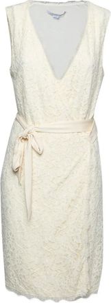 Diane Von Fürstenberg lace wrap dress - Neutrals
