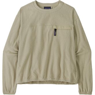 Patagonia Womens Textured Fleece Crewneck Shirt Green L