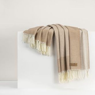 Lands Downunder Border Herringbone Throw in Dune at Nordstrom